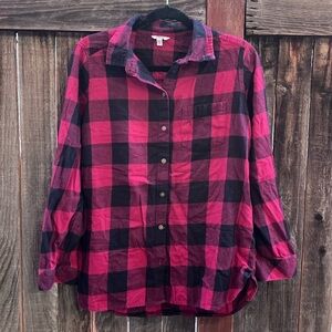 Sonoma Red and Black Plaid Flannel
